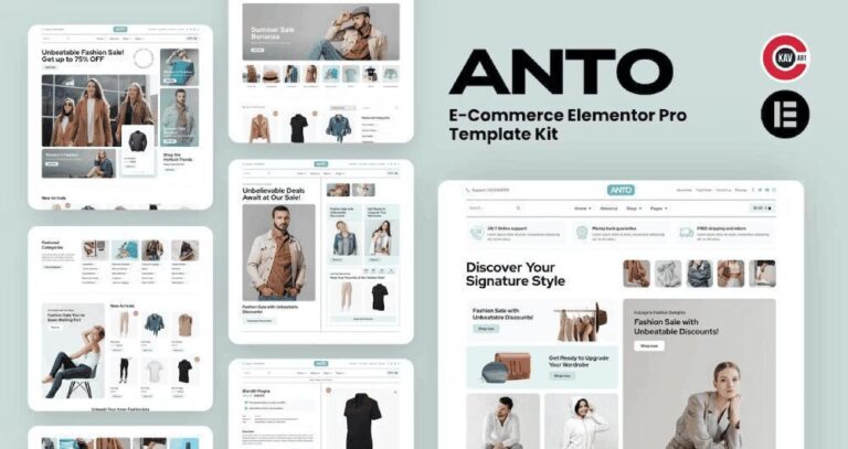 Anto - E-Commerce Elementor Pro Template Kit