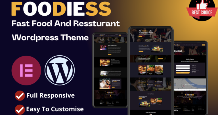 Foodiess Fast Food And Resturant Full Responsive WordPress Theme