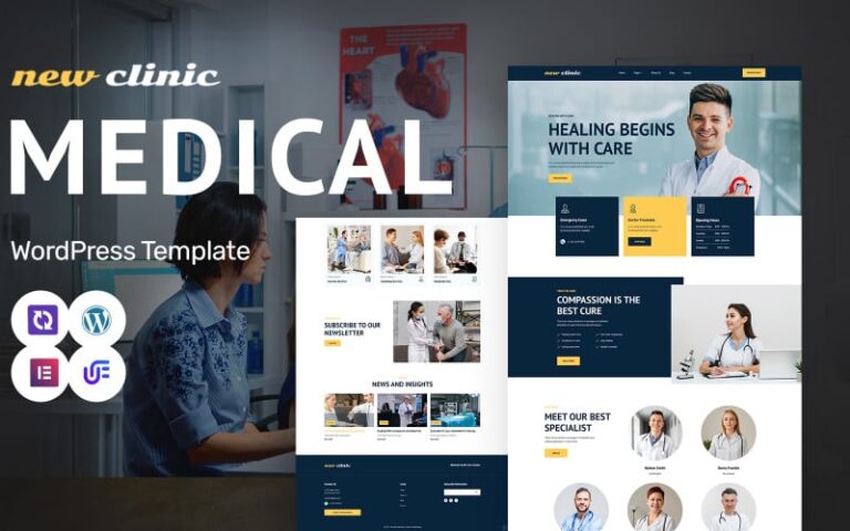 New Clinic – Medical And Health Services WordPress Elementor Theme