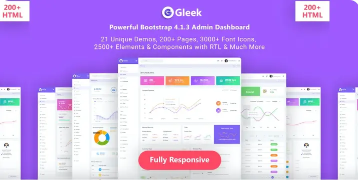 Gleek – Powerful Bootstrap4 AdminDashboard HTML
