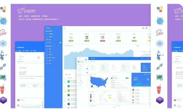 Paper Panel Bootstrap 4 Admin Dashboard Template