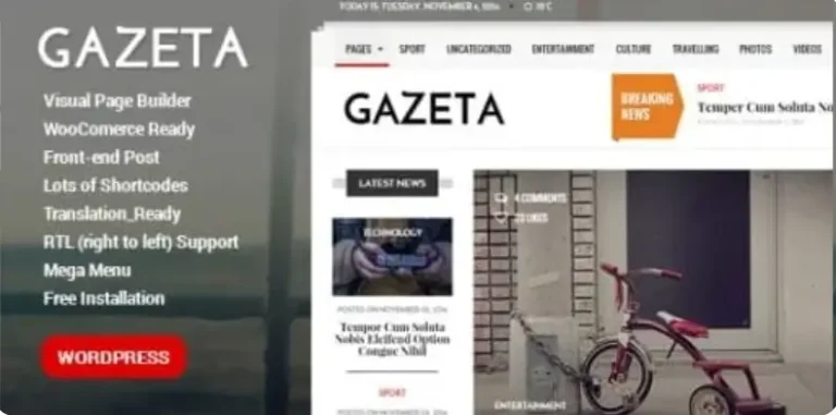 Gazeta – Responsive Magazine WordPress Theme