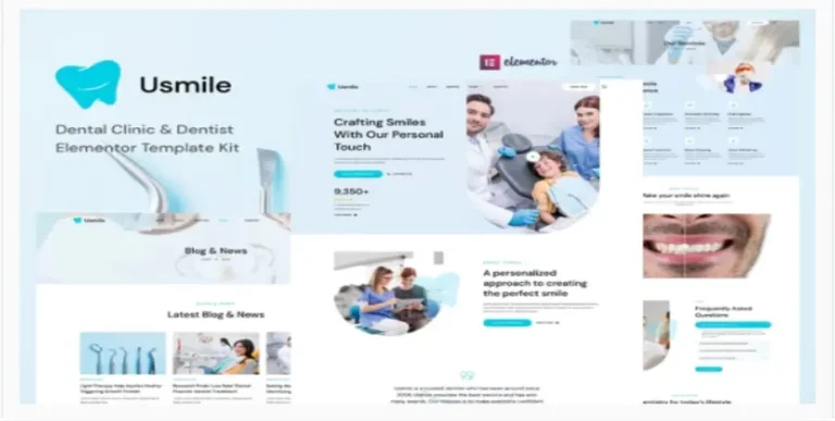 Usmile – Dental Clinic & Dentist Elementor Template Kit