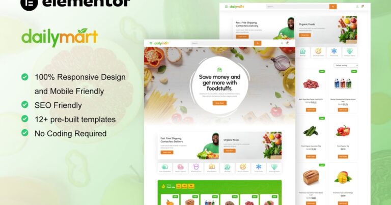 DailyMart – Grocery Store Elementor Template Kit