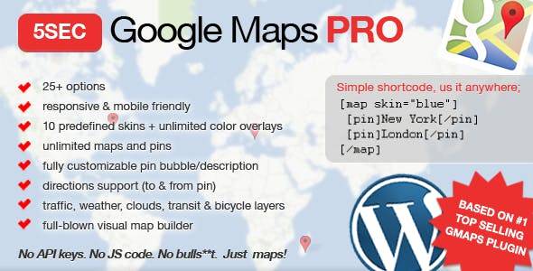 5sec Google Maps Pro WordPress Plugin