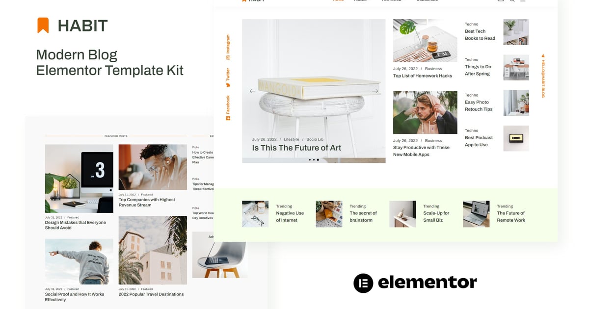 Habit - Modern Blog Elementor Template Kit Habit - Modern Blog Elementor Template Kit