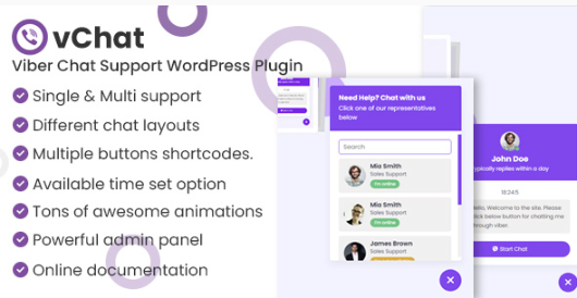 vChat – Viber Chat Support WordPress Plugin