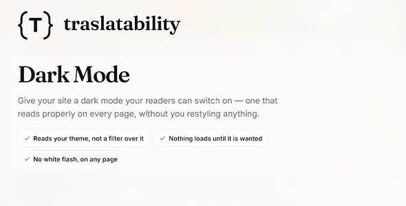 Traslatability Dark Mode